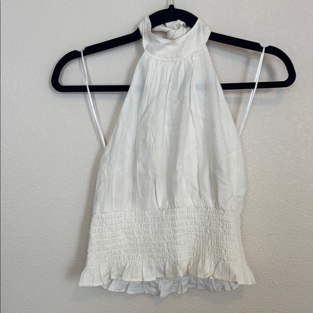 Elegant White Halter Top